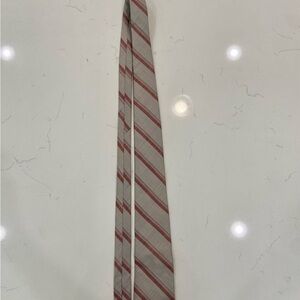 Vintage Dior Red and Gray Striped Tie
